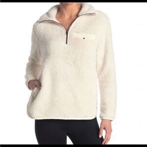 Te Verde XS Cream 1/4 Zip Teddy Pullover Jacket